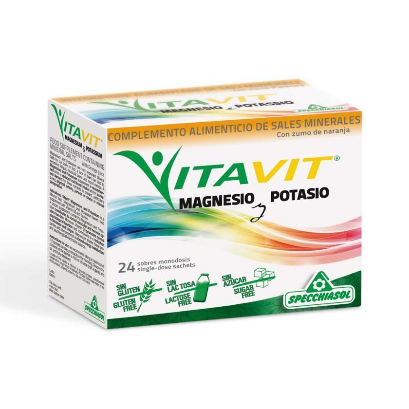 Vitavit Magnesio Potasio Sabor Naranja 24 Sobres | Specchiasol - Dietetica Ferrer