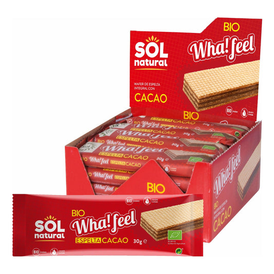 Wha! Feel Snack Espelta y Cacao Bio 20 Unidades | Sol Natural - Dietetica Ferrer