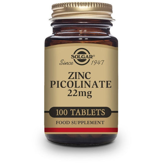 Zinc Picolinate 22 Mg 100 Comprimidos | Solgar - Dietetica Ferrer
